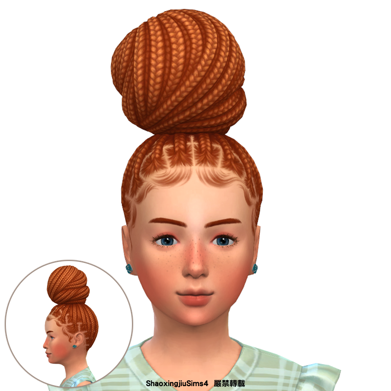  Child Braid Bun Hair - The Sims 4 Create a Sim - CurseForge