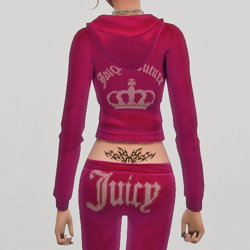 Y2k Juicy Couture top/bottom (mesh included) UPDATED - The Sims 4 ...