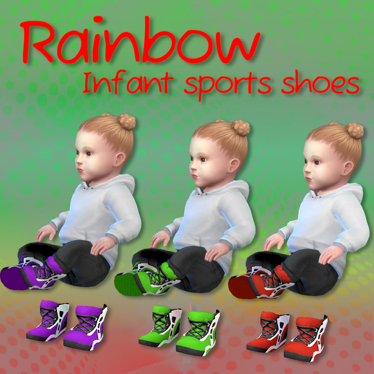 Rainbow Sneakers Infant Create A Sim The Sims 4 rainbow-sneakers-infant-create-a-sim-the-sims-4