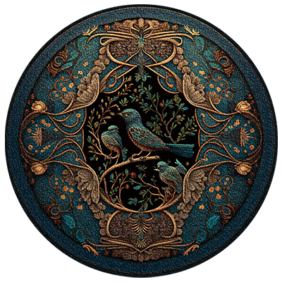 Classic Bird Round Dance Rug #2 Samtuse963 logo