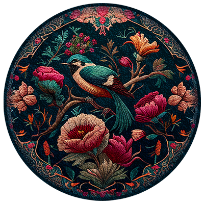 Classic Bird Round Dance Rug #1 Samtuse963 logo