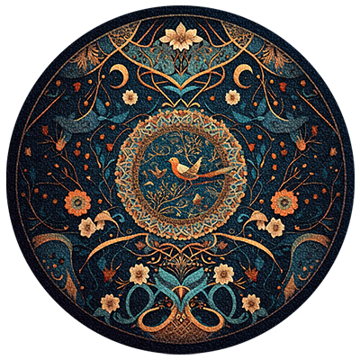 Classic Bird Round Dance Rug #3 Samtuse963 logo