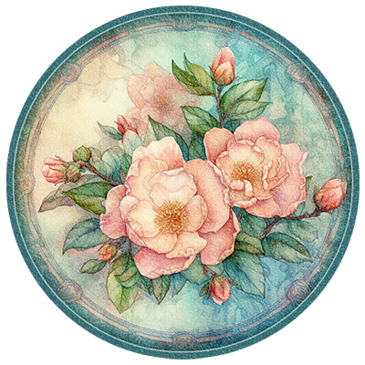 Watercolor Round Dance Rug #2 Samtuse963 logo