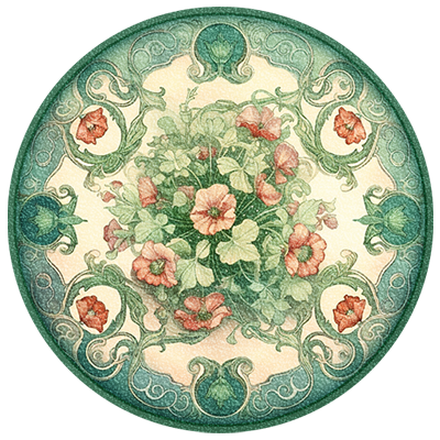 Watercolor Round Dance Rug #3 Samtuse963 logo