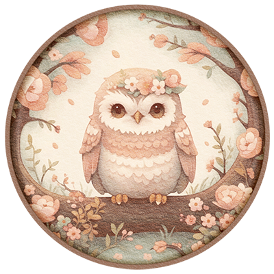 Cute Owl Kids Round Dance Rug #1 Samtuse963 logo