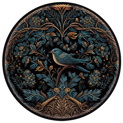 Classic Bird Round Dance Rug #7 Samtuse963 logo