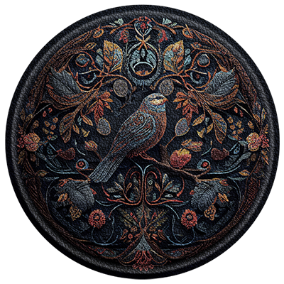 Classic Bird Round Dance Rug #8 Samtuse963 logo