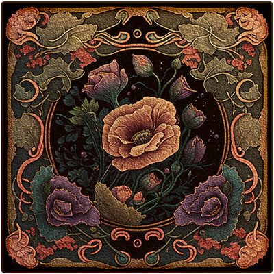 Ornate Floral Square Dance Rug #5 Samtuse963 logo