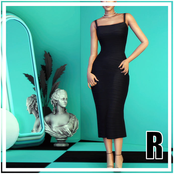 R 000 And 1837 Co Blaque Strap Dress The Sims 4 Create A Sim Curseforge