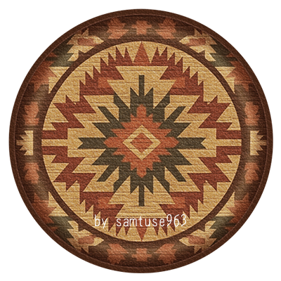 Folk Pattern Round Dance Rug #3 Samtuse963 logo