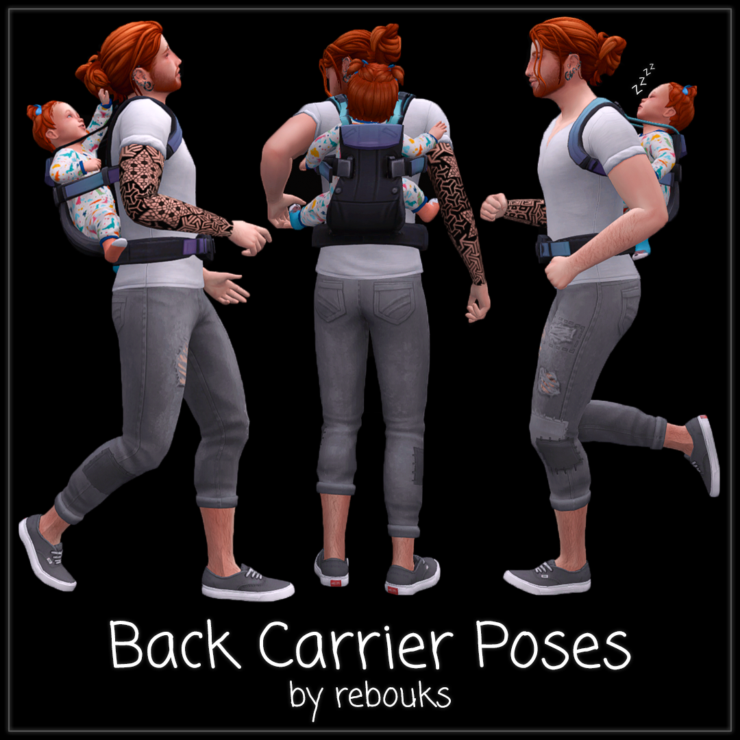 Download Back Carrier Poses The Sims 4 Mods