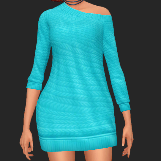 Off Shoulder Sweater Dress The Sims 4 Create A Sim Curseforge