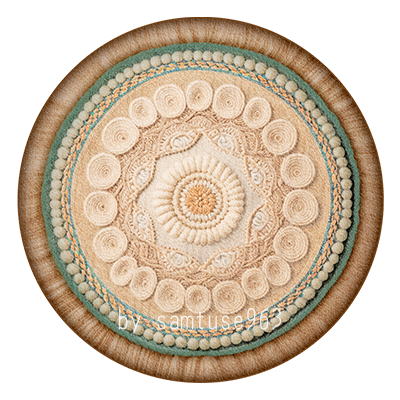Rustic Pastel Woven Round Dance Rug #19 Samtuse963 logo