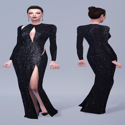 Cutout Sequined Gown by SLYD - The Sims 4 Create a Sim - CurseForge