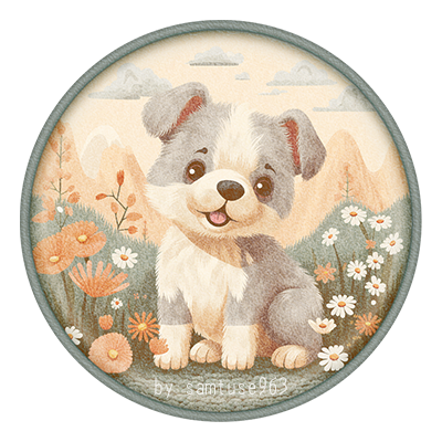 Cute Puppy Kids Round Dance Rug #2 Samtuse963 logo