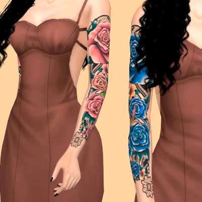 Arm Sleeve Tattoos Rose Vines - The Sims 4 Create a Sim - CurseForge