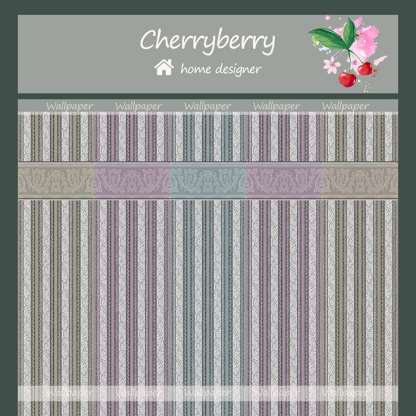 elegant striped wallpaper The Sims 4 Build / Buy