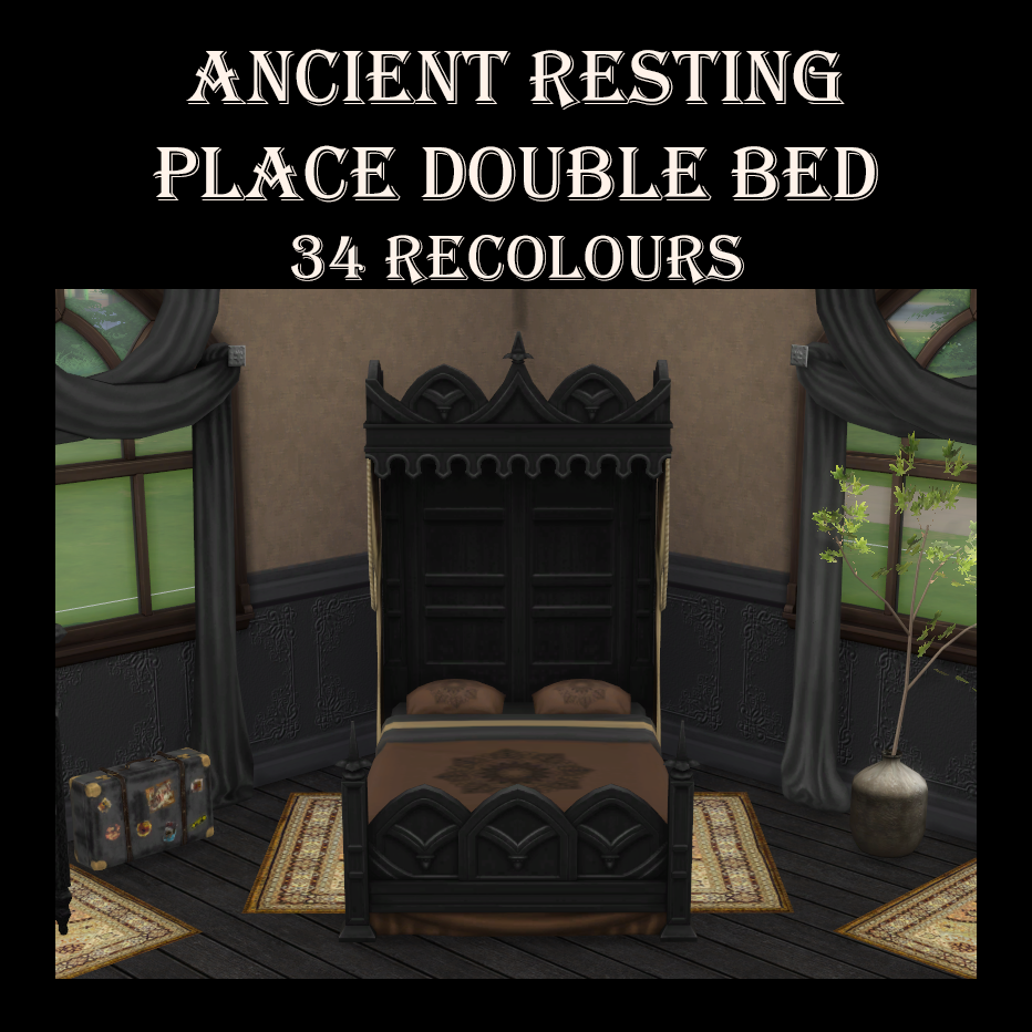 Download Ancient Resting Place Double Bed Recolours The Sims 4 Mods