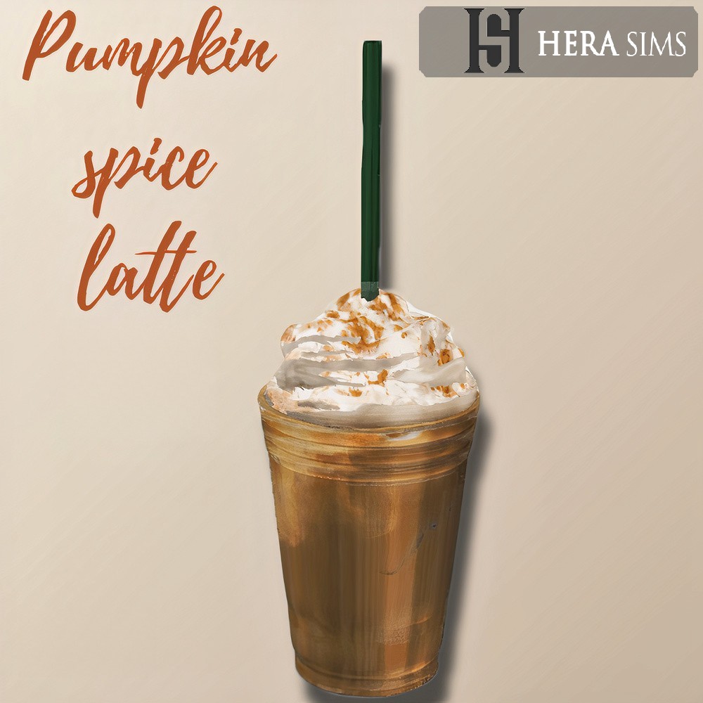 Pumpkin spice latte coffee The Sims 4 Build / Buy