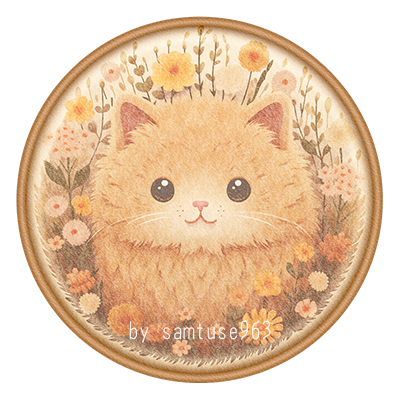 HQ Cute Kitten Kids Round Dance Rug #1 Samtuse963 logo