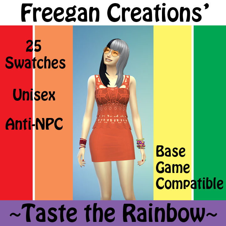 FC-Taste the Rainbow Set-Lacey Layered Dress - Files - The Sims 4