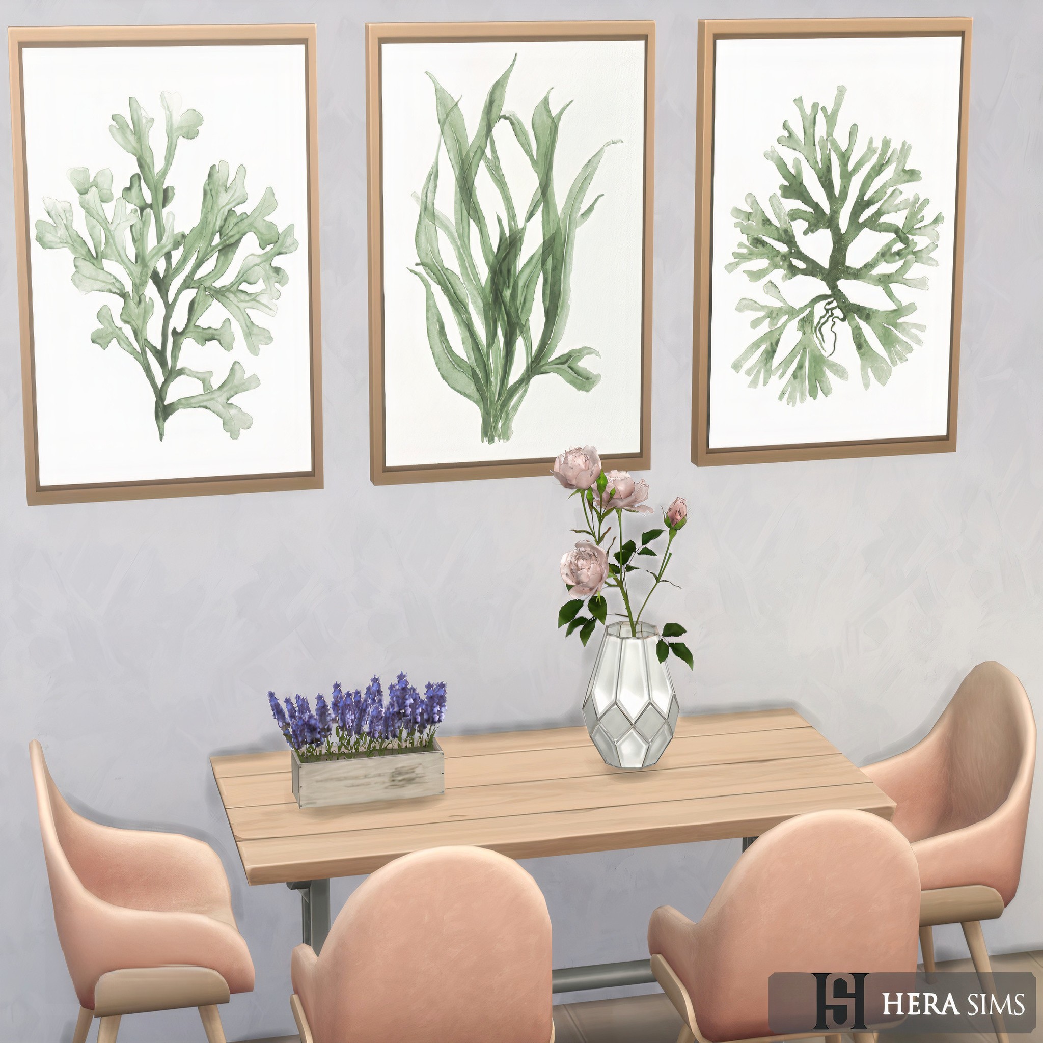 Boho coral wall prints - set logo