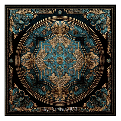 HQ Classical Ornate Square Dance Rug #1 Samtuse963 logo