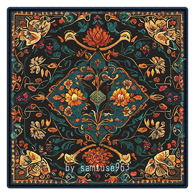HQ Classical Ornate Square Dance Rug #3 Samtuse963 logo