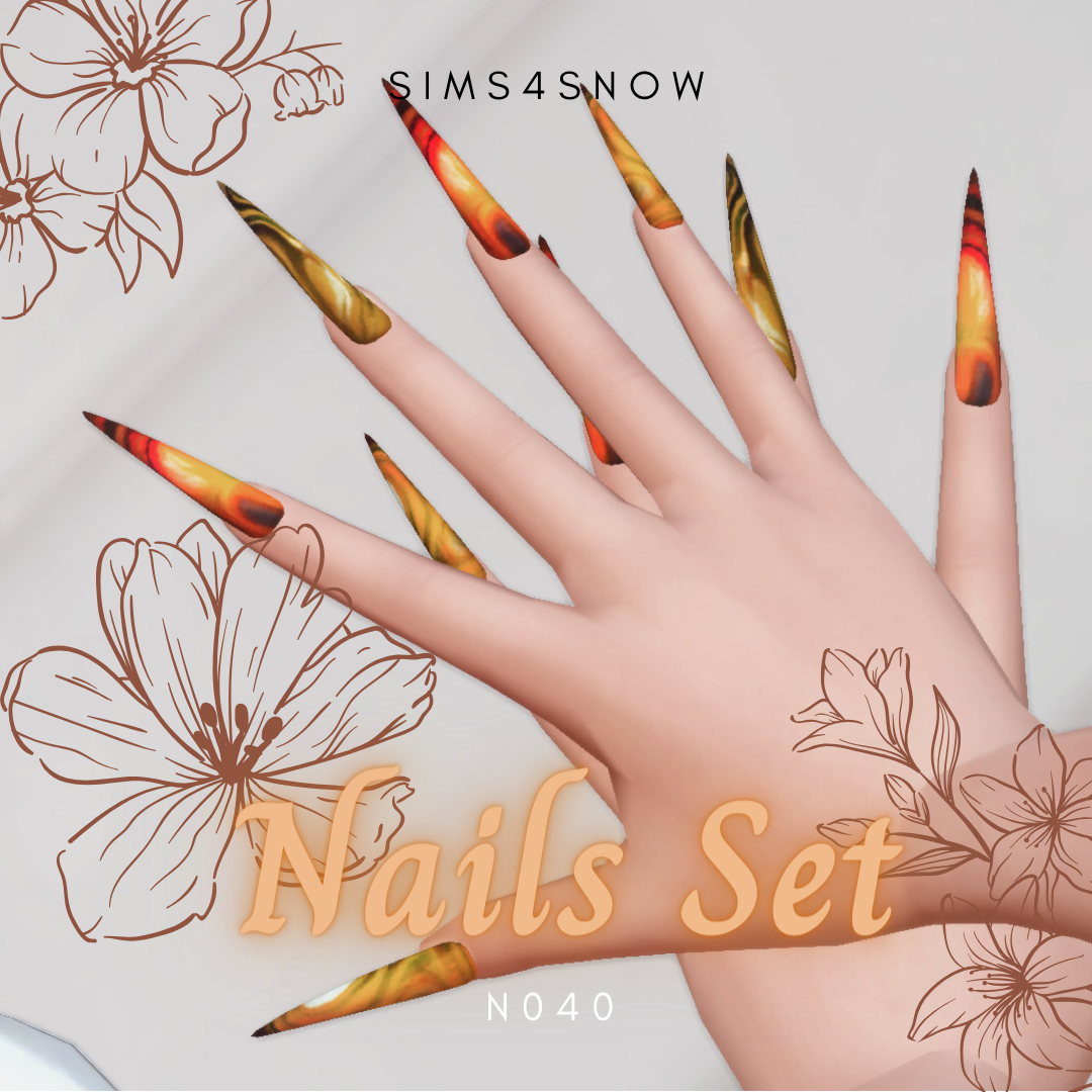 Nails Set N040 The Sims 4 Create a Sim