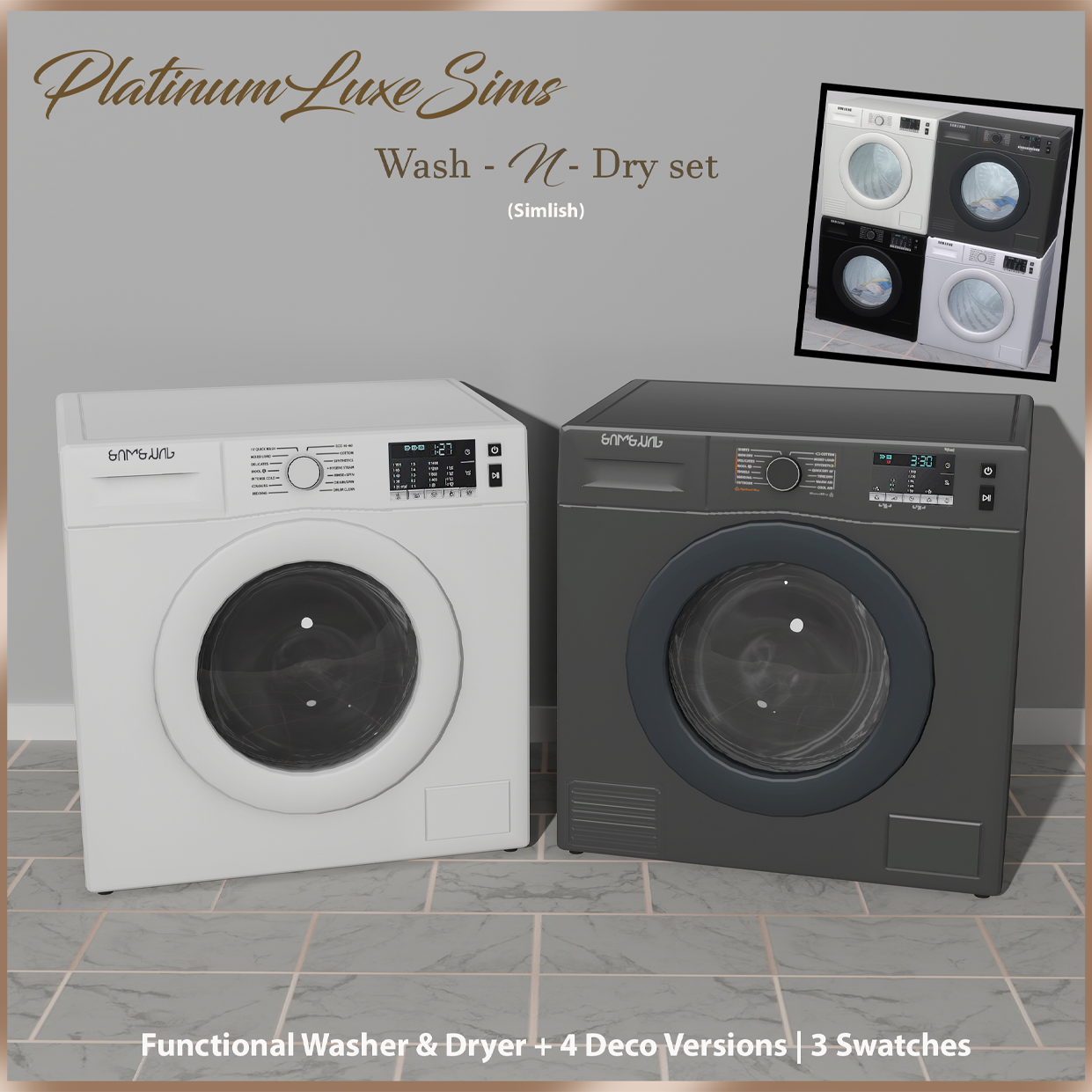 Wash n Dry Set Simlish The Sims 4 Build / Buy