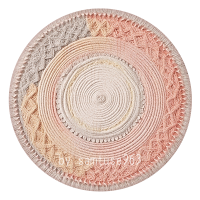 HQ Rustic Pastel Woven Round Dance Rug #20 Samtuse963 logo