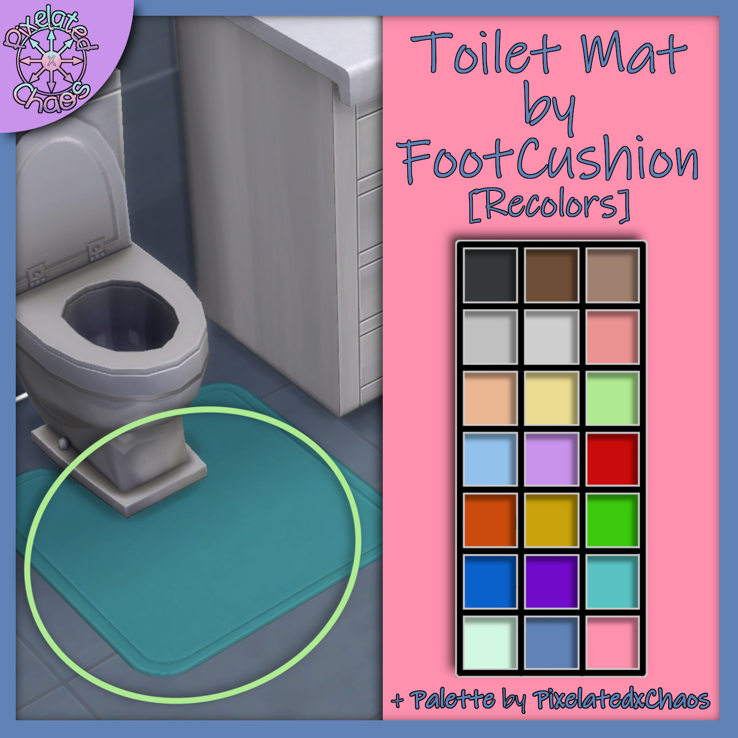 Download [PxC] Toilet Mat by FootCushion [Recolors] The Sims 4 Mods