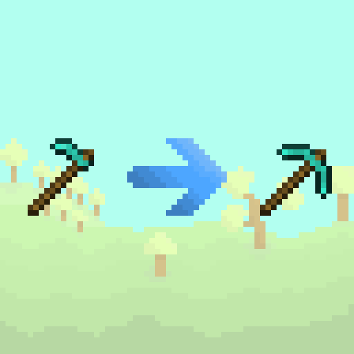 Hoe turns into a pickaxe