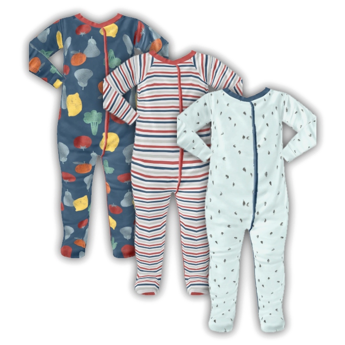 Infant Striped Veggie Footie Pajamas logo
