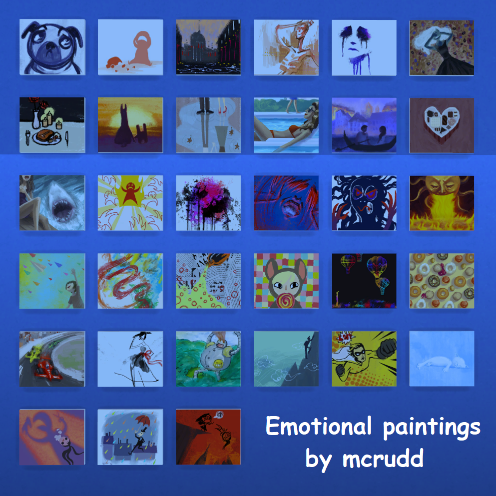 the sims 4 complete 3 emotional paintings