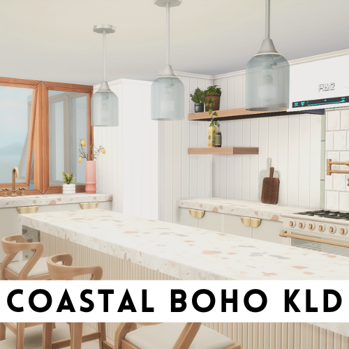 Coastal Boho Kitchen, Living and Dining - The Sims 4 Rooms / Lots ...