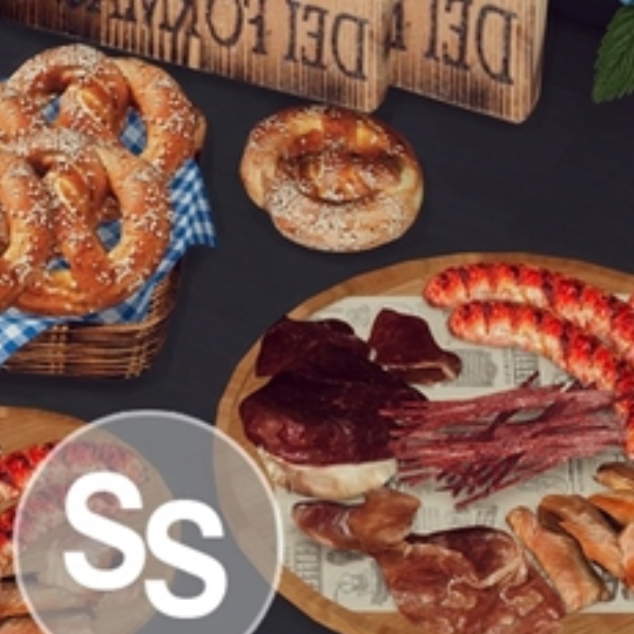 Appetizer plate of beer and pretzels by somik_severinka Spanish translation The Sims 4 Mods