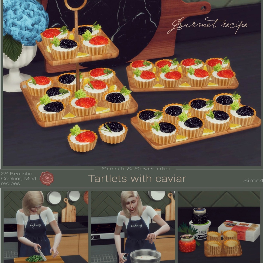 Tartlets With Red And Black Caviar By Somik Severinka Spanish Translation The Sims Mods