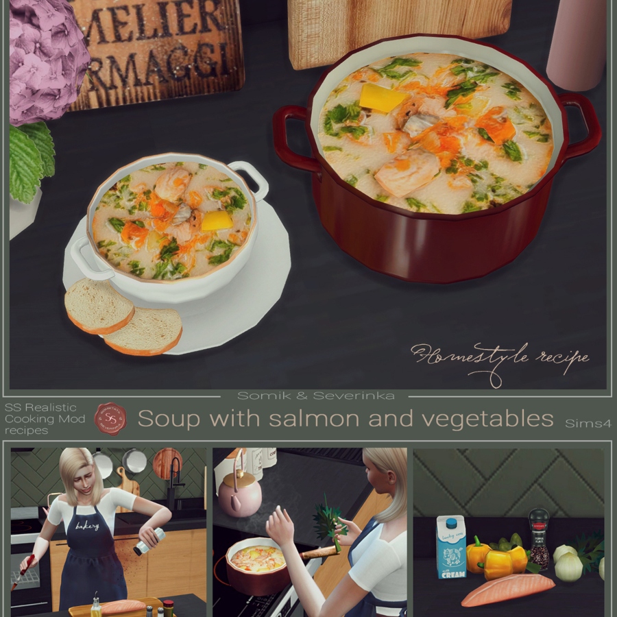 Download Creamy Salmon And Vegetable Soup By Somik Severinka Spanish Translation The Sims