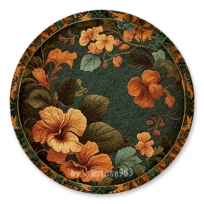 Classic Flower Round Dance Rug #1 Samtuse963 logo