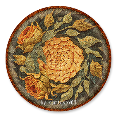 Flower Woven Round Dance Rug #4 Samtuse963 logo