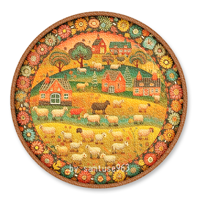 Childlike Round Dance Rug #2 Samtuse963 logo
