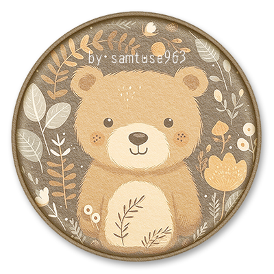 Cute Bear Kids Round Dance Rug #3 Samtuse963 logo
