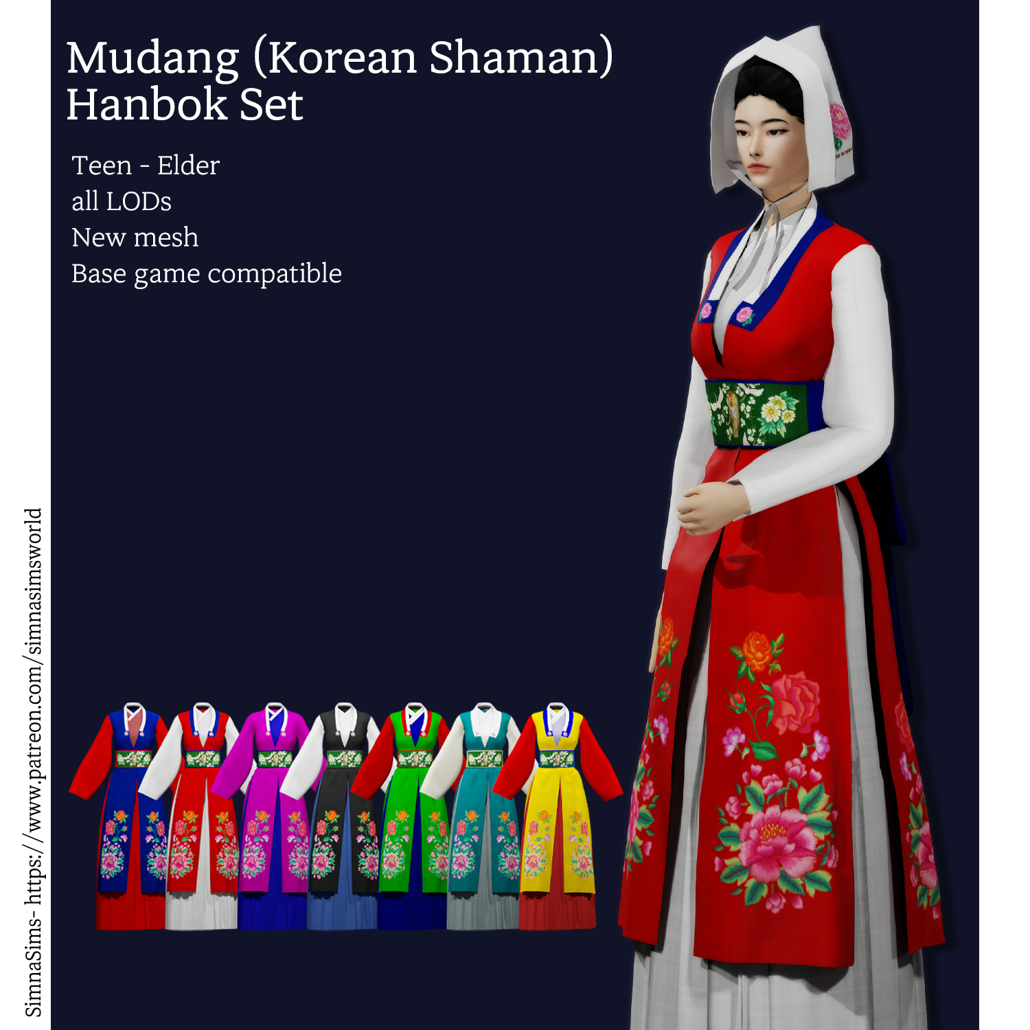 [simna] Mudang Korean Shaman Hanbok Set The Sims 4 Create A Sim Curseforge