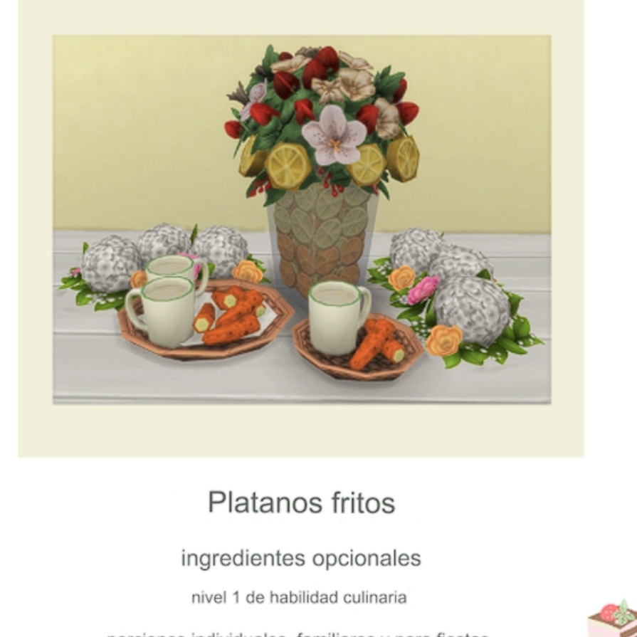 Fried plantains By Littlbowbub Spanish translation The Sims 4 Mods