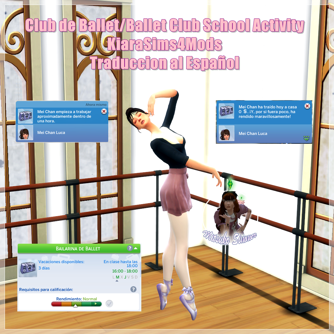 Club de Ballet/Ballet Club School Activity x KiaraSims4Mods TRADUCCION AL ESPAÑOL project avatar