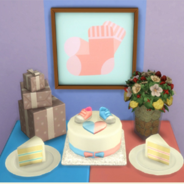 Baby gender reveal cake By Littlbowbub Spanish translation - The Sims 4 ...