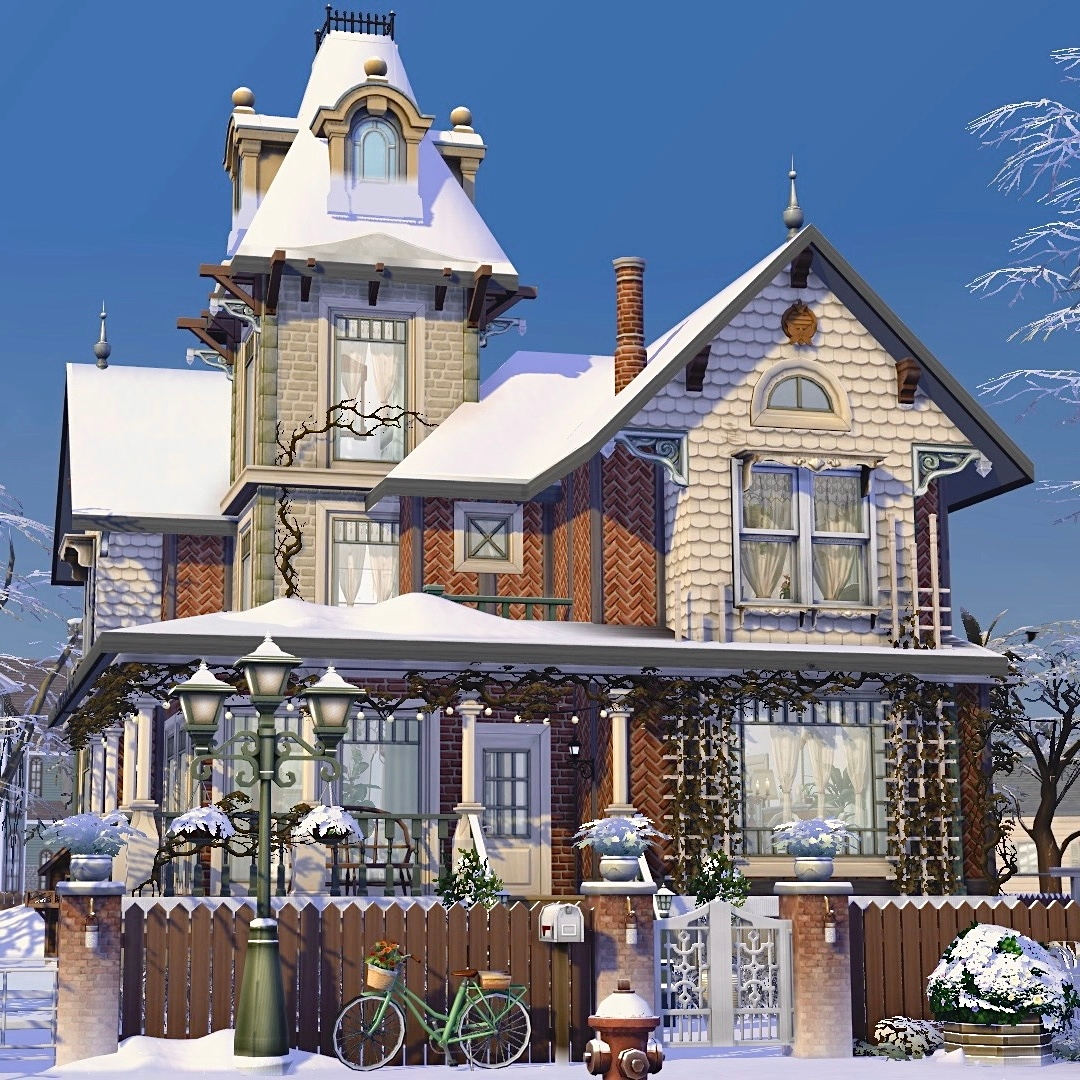 Victorian House in winter | No CC - Files - The Sims 4 Rooms / Lots ...