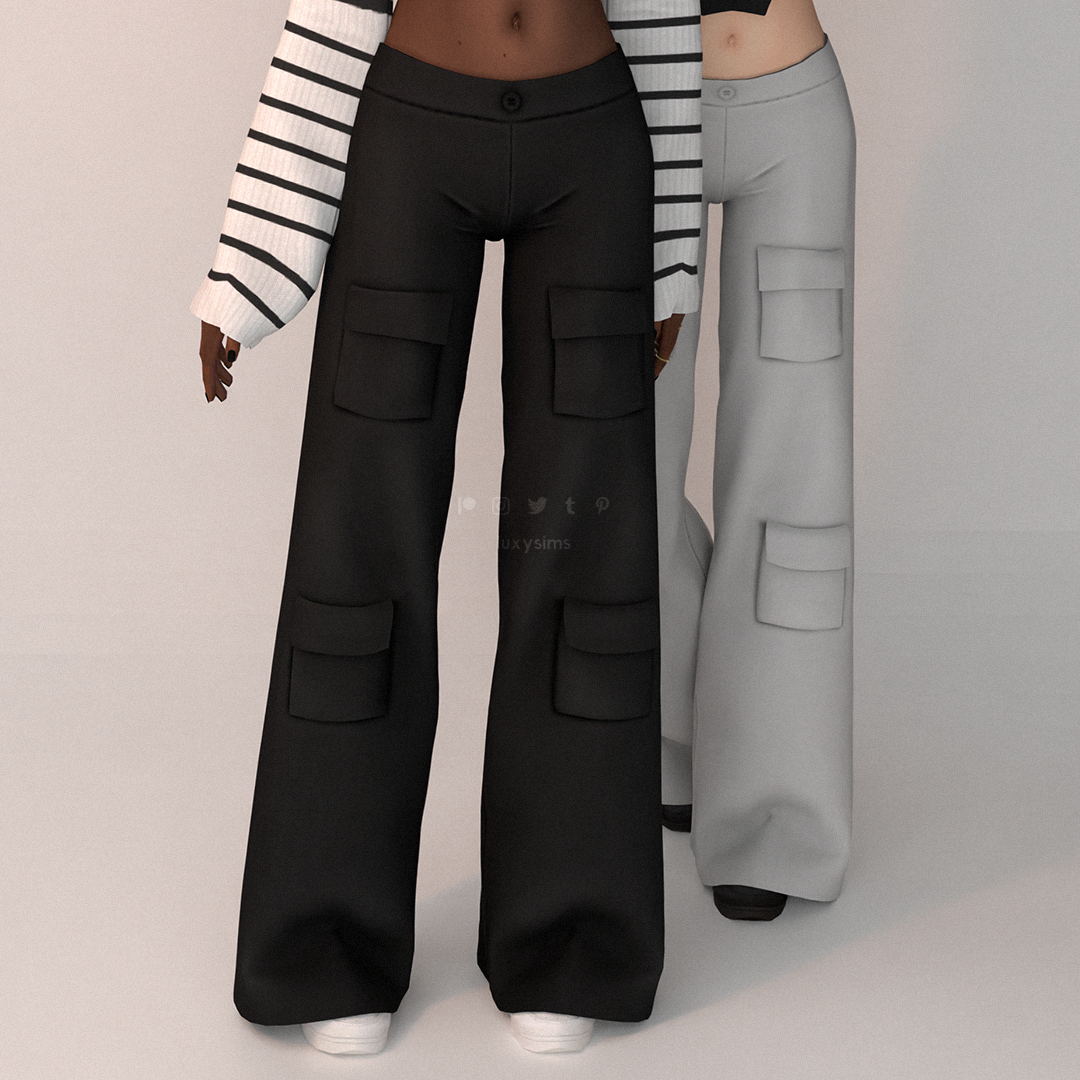 Leather Cargo Pants - Stripes Collection - The Sims 4 Create a Sim ...