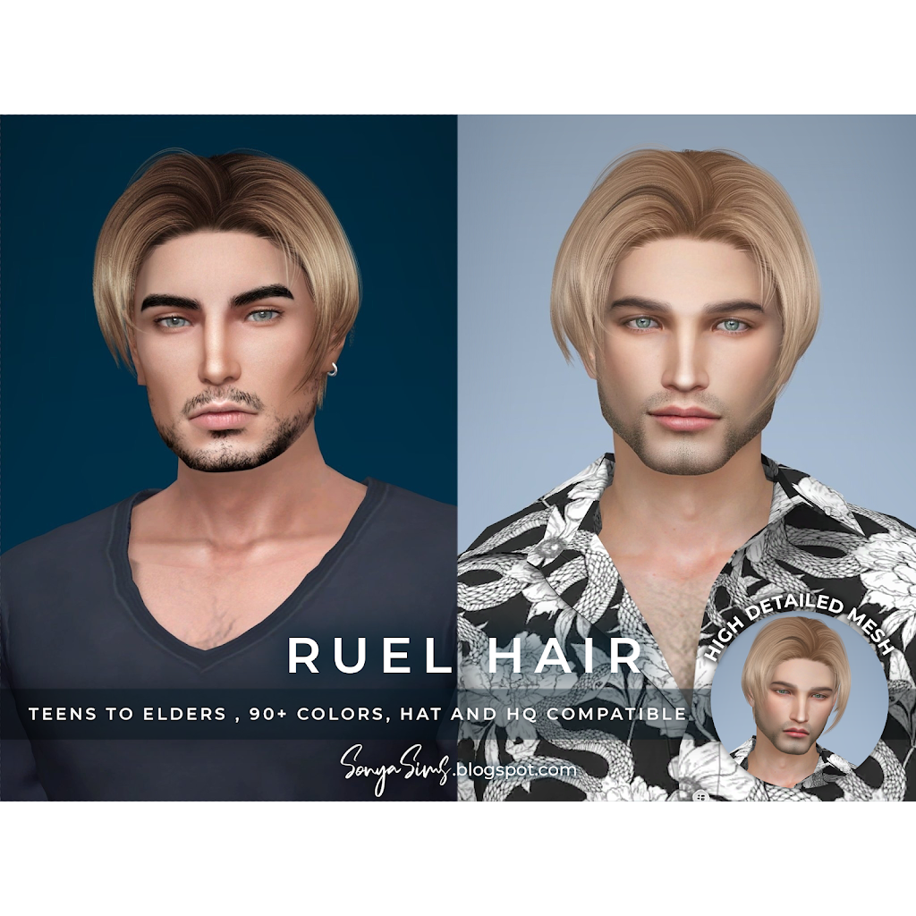 Download SONYASIMS - RUEL HAIR MALE - The Sims 4 Mods - CurseForge